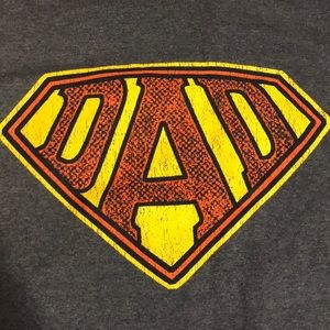 Superman Style Dad Shirt in heather blue/grey.